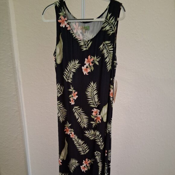 Tahiti Reef Club Vintage Hawaiian Tropical Jacket and Double Slit Dress Set - Picture 6 of 11